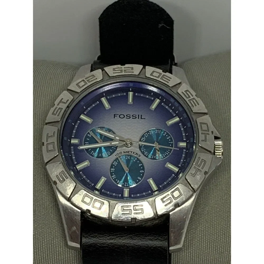 Fossil BQ9240 Chrono Stainless Steel Watch W/ Custom Nato Band FR52
